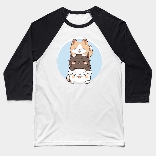 It's a Dog Cat Dog world! Baseball T-Shirt by Underground Cargo